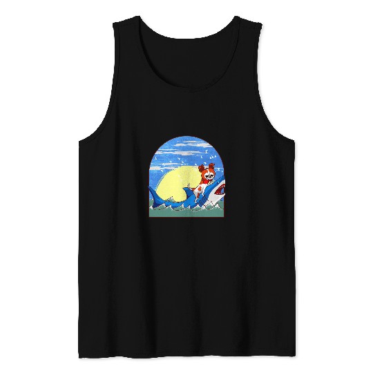 Jack Russell Pet Shark Jack Russel Dog Riding A Shark Funny Dog Lover Gifts Jaw Sharks Tank Tops