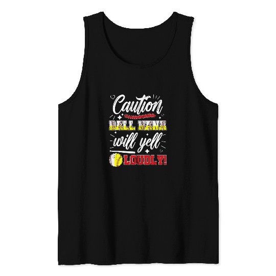 Sport Baseball Ball Nana Yell Loudly Softball Baseball Nana Grandma Tank Tops