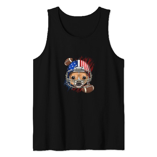 Sport American Football Chihuahuas American Football Dog Lovers USA Flag 151 Chihuahua Dog Tank Tops