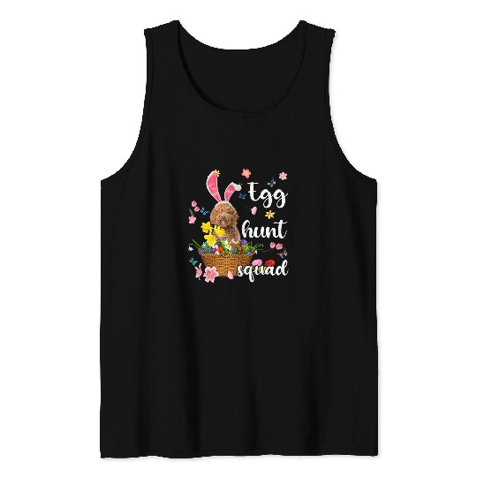 Labradoodle Pet Happy Easter Day Easter Colorful Egg Hunt Tank Tops