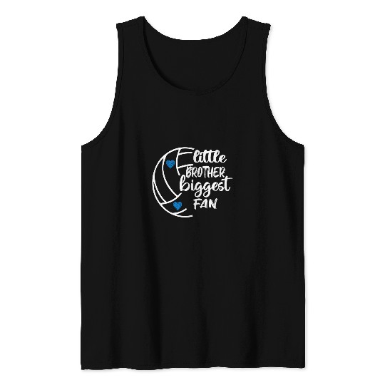 Sport Volleyball Little Brother Biggest Fan Volleyball Design Tank Tops