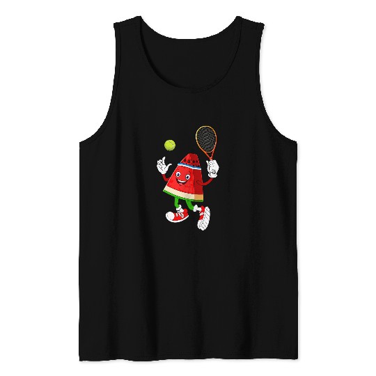 Sport Tennis Funny Watermelon Tennis Ball Tropical Melon Summer Vibes Men Tank Tops