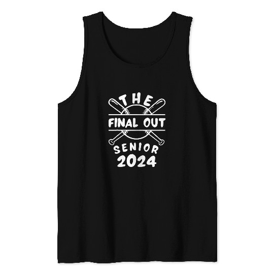 Sport Baseball Senior 2024 Baseball Funny Senior Year Class of 2024 6 Tank Tops