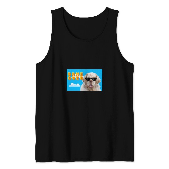 Clumber Spaniel Pet 8Bit Game Over Tank Tops