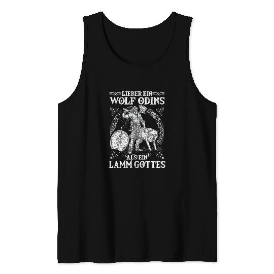 Coyote Mammal Dear A wolfs Odins As A Lamb of God Nordmann Viking 1 Tank Tops