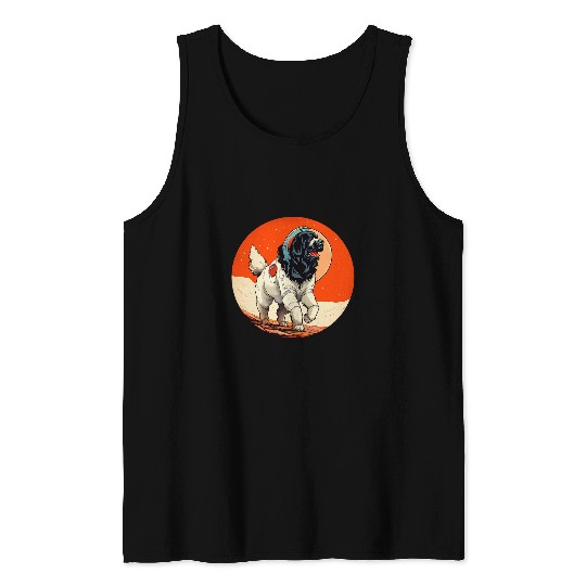 Newfoundland Dog Mars Funny Astronaut Tank Tops