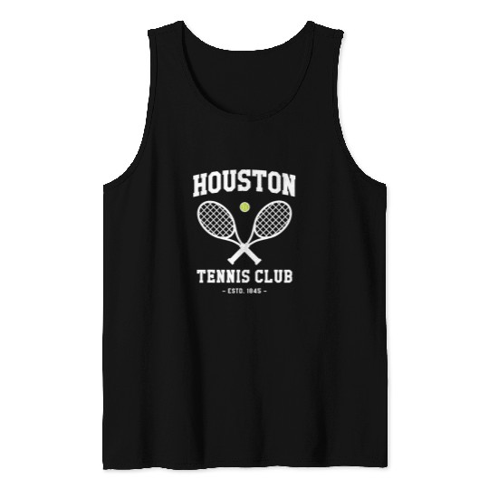 Sport Tennis Houston Tennis Retro Style Graphic Tank Tops