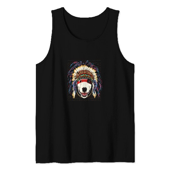 Bull Terrier Pet Native Indian Bull Terrier Native American Indian Dog Lovers 413 Tank Tops