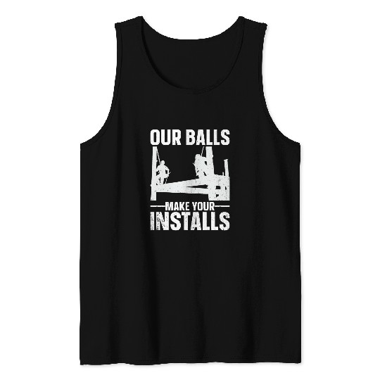 Funny Ironworker Steelworker Construction worker Tank Tops
