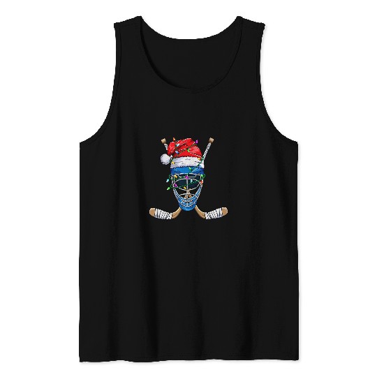Sport Hockey Santa Sports Design For Men Boys Christmas Hockey Player 161 Tank Tops
