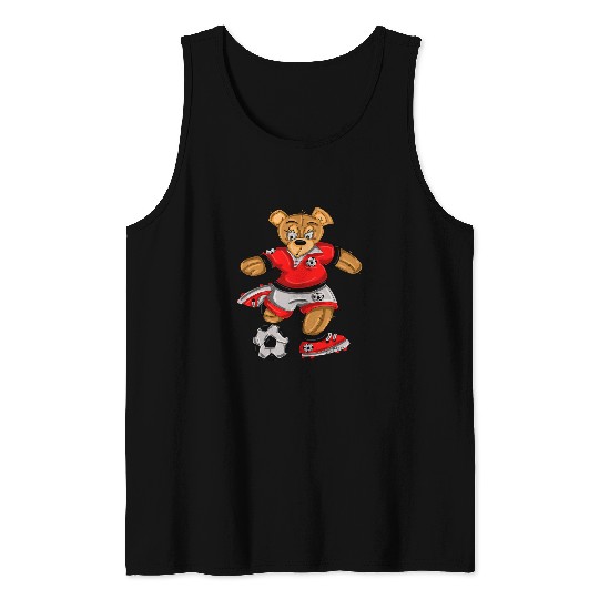 Sport Soccer Teddy Bear Playing Soccer by Street Artist Zamiro 3 Tank Tops