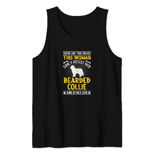 Bearded Collie Pet Woman Cant Resist Her Bearded Collie Tank Tops