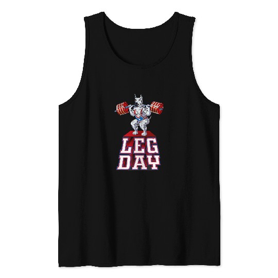 Great Dane Pet Leg Day great dane Weight Lifting Squat Gym Tank Tops