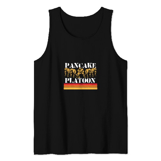 Sport American Football Pancake Platoon Funny Offensive Lineman Retro Football Line Tank Tops