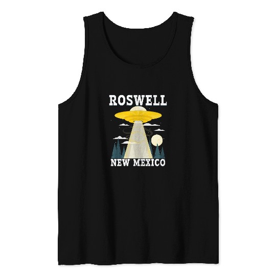 UFO Test Pilot Alien Roswell Weather Balloon Area 51 Tank Tops