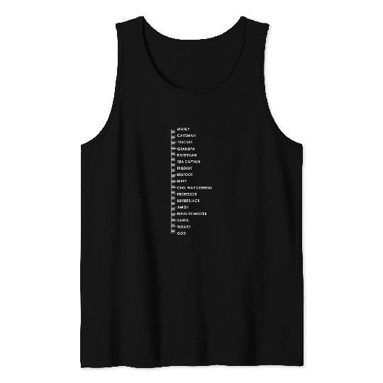 Funny Manly Scale Caveman Trucker Hippy Santa Men Scale Tank Tops