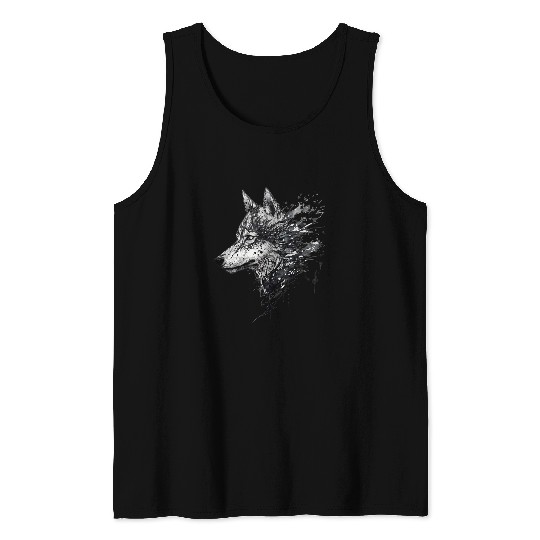 Coyote Mammal drawing artwork animal print art animal lover Tank Tops
