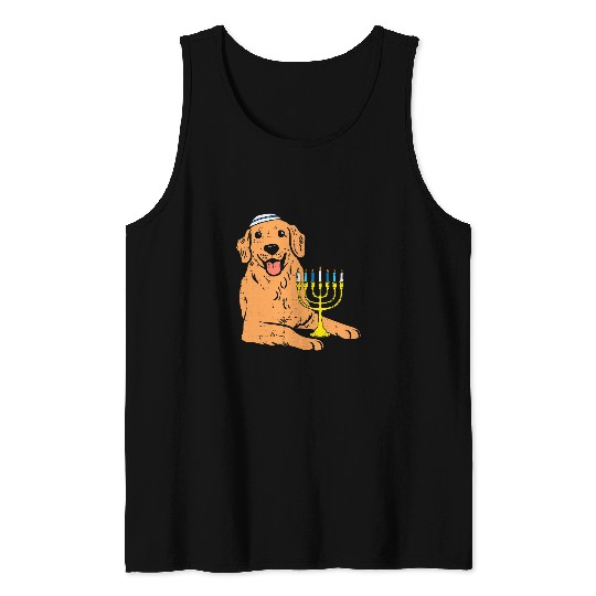 Golden Retriever Pet Jewish Golden Retriever Dog Hanukkah Pajamas Chanukah PJs 197 Tank Tops