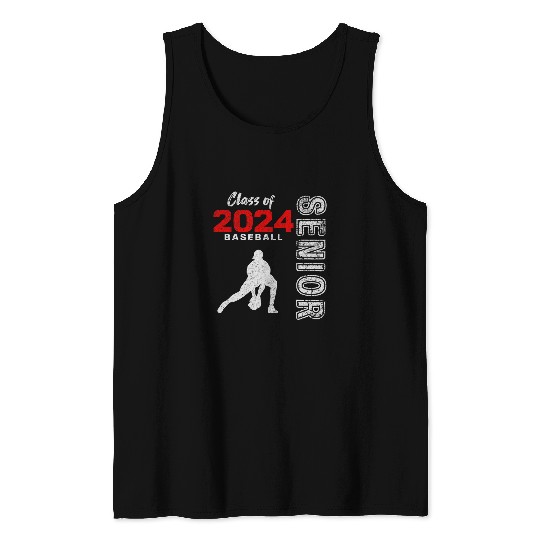 Sport Baseball Player Senior Class of 2024 Graduation 2024 Tank Tops