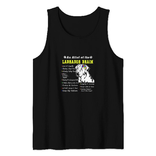 Labrador Pet Brain Black Yellow Chocolate Lab Tank Tops