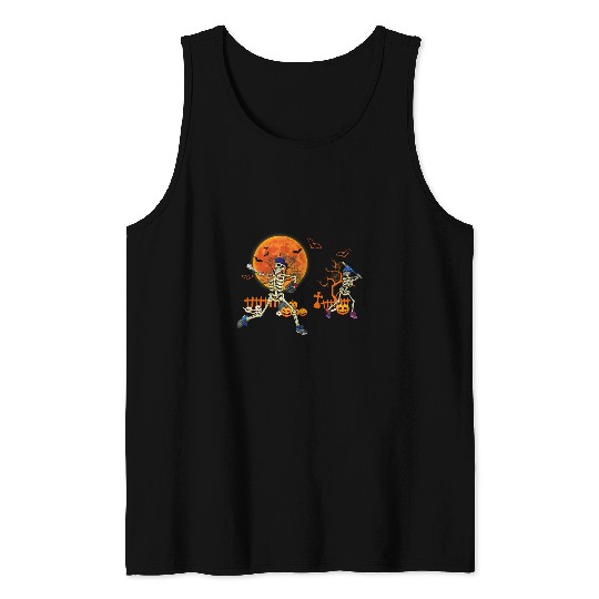 Sport Baseball Skeletons Halloween Men Boys Baseball Halloween 3 Tank Tops