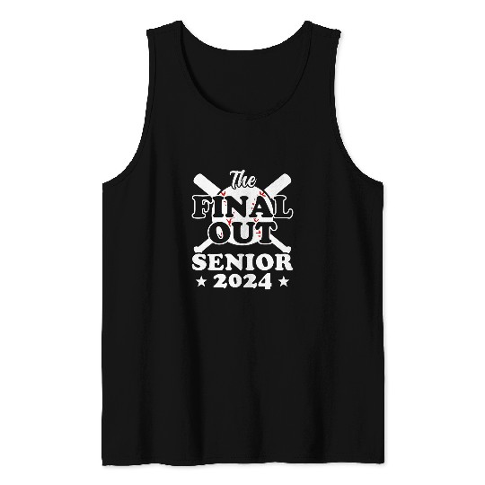Sport Baseball Senior 2024 Baseball Funny Senior Year Class of 2024 Tank Tops