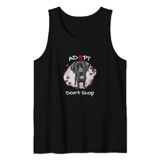 Labrador Pet Black Labrador Dog Adopt Dont Shop Puppy Paws Art Tank Tops