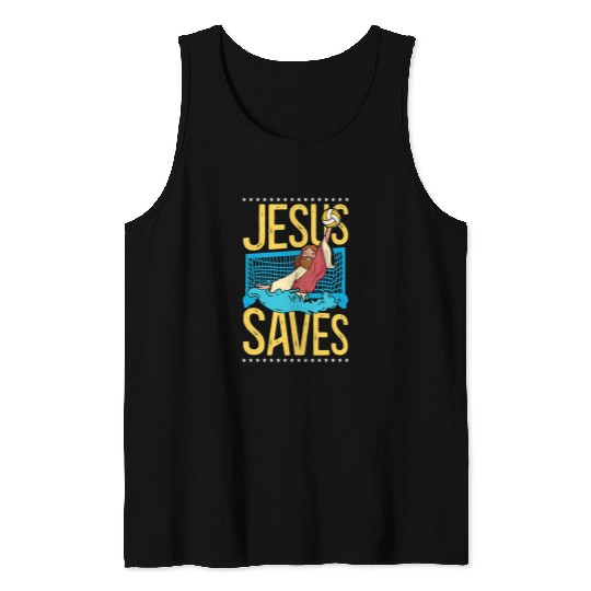 Sport Waterpolo Christian Water Polo Jesus Faith Christian Vintage Jesus Saves Tank Tops