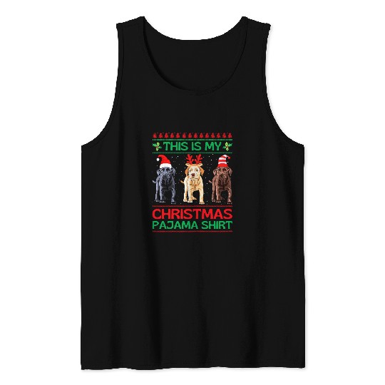 Labrador Pet Black Yellow Chocolate Lab Christmas Labrador Pajamas Tank Tops