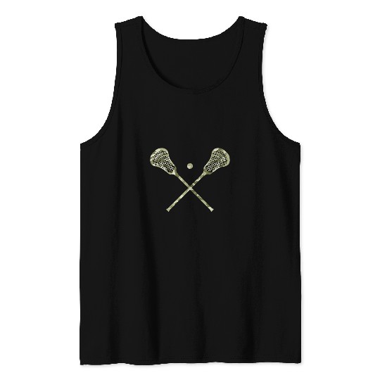 Sport Lacrosse Gift Light Green Camo Lacrosse Light Green Camouflage Lacrosse Tank Tops