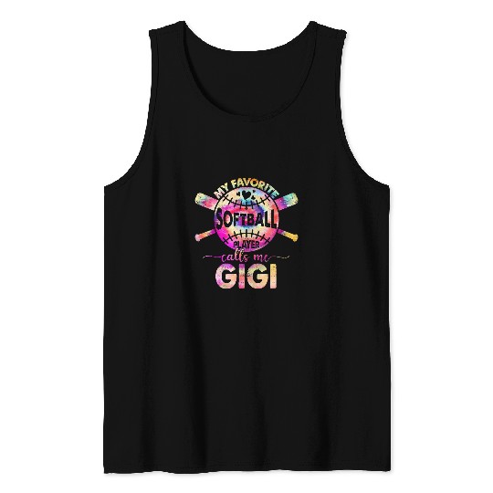 Softball Gift Womens Proud Gigi of Player Tie Lover Mothers Day 104 Tank Tops