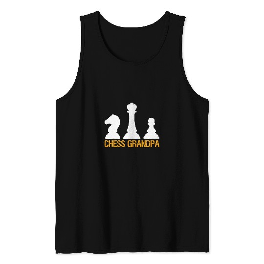 Mens Chess Grandpa Chess Grandfather Coachs Chess Club Tank Tops