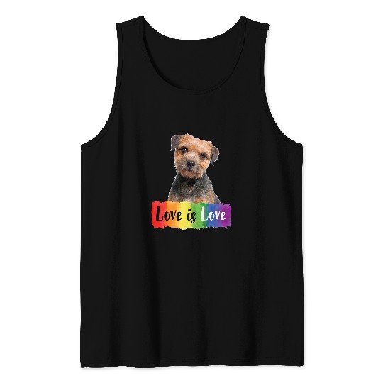 Border Terrier Pet Love is Love Rainbow Dog Tank Tops