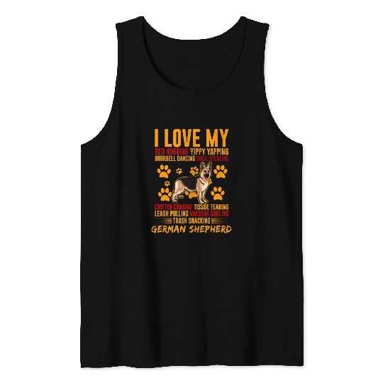 German Shepherd Pet I Love My Trash Snacking German Shepherd Lover 0 Tank Tops