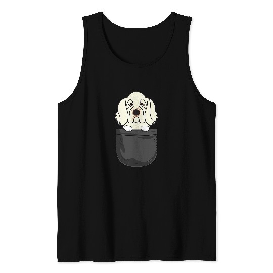 Clumber Spaniel Pet In Pocket Mummy Dad Dog Cute Poison Tank Tops