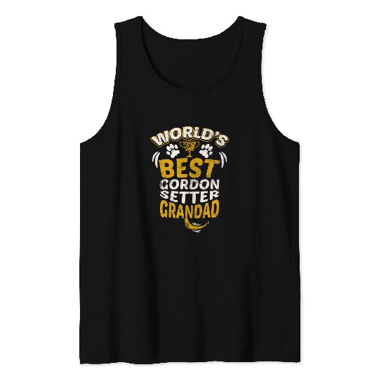 Gordon Setter Pet Mens Worlds bests Gordon Setter Grandad Granddog Tank Tops