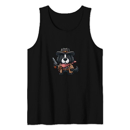 Newfoundland Pet Wild West Funny Cowboy Tank Tops