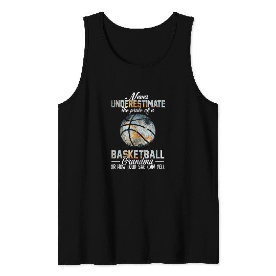 Funny Basketball Coachs The Pride Of A Basketball Grandma Basketball Coach Tank Tops