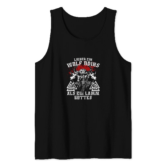 Coyote Mammal Dear a wolfs Odins as a lamb God Viking 7 Tank Tops