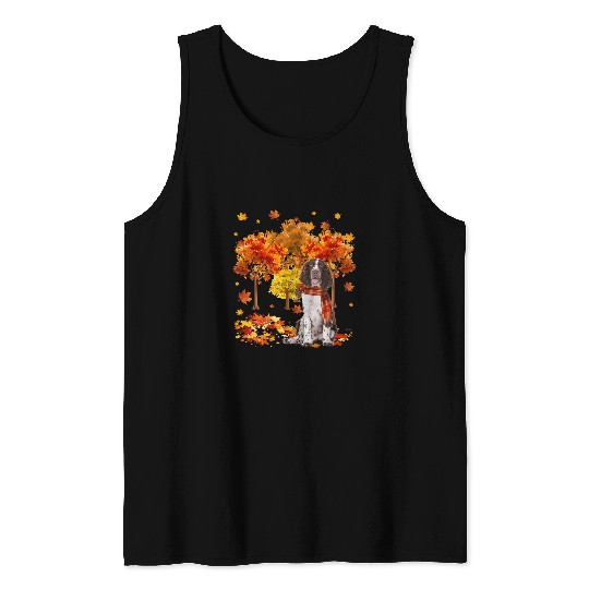 English Springer Spaniel Pet Its Fall Yall Cute English Springer Spaniel Fall Leaves Tank Tops