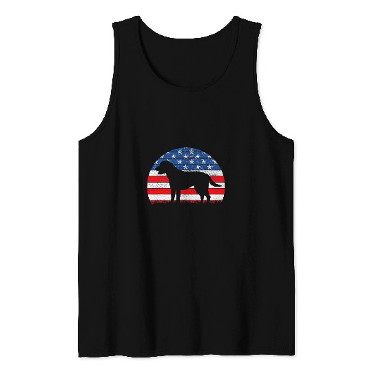 Labrador Pet Black Labrador USA American Flag Yellow Lab 4th of July Tank Tops