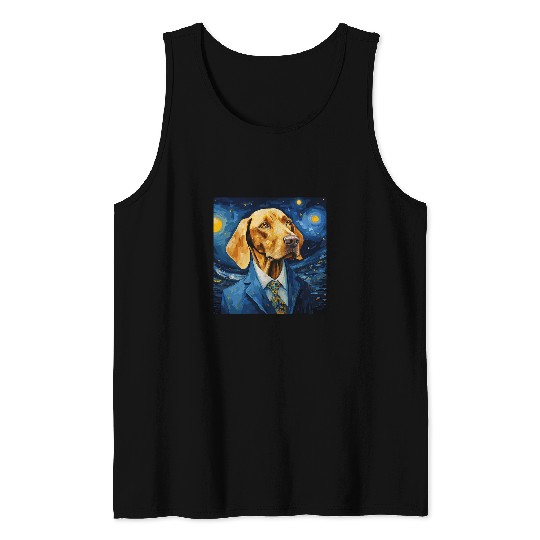 Coonhound Pet Starry Night For Dog Mom Dog Dad Tank Tops