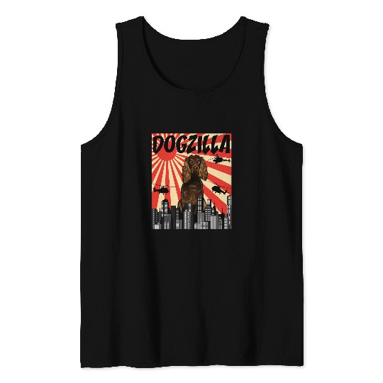 Boykin Spaniel Pet Funny Retro Japanese Dogzilla Tank Tops