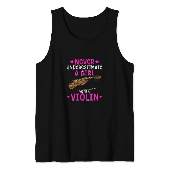 Funny Violin Violinist Girls Violin Player Women Orchestra Music Violin Tank Tops