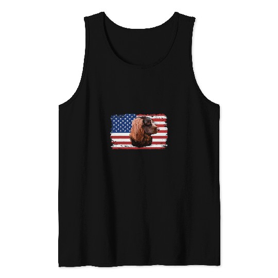Boykin Spaniel Pet Dogs 365 Vintage Boykin Spaniel Dog US American Flag Tank Tops