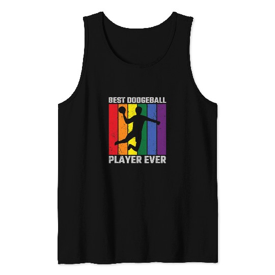 Sport Dodgeball LGBT Pride Dodgeball Player Rainbow Gay Lesbian Pride Tank Tops
