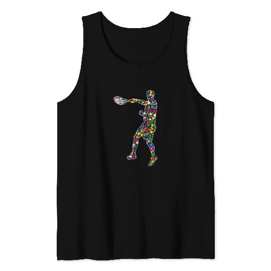 Sport Tennis Funny Colourful Polka Dot Tennis International Dot Day Tank Tops