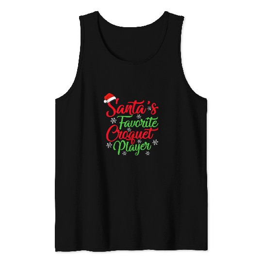 Sport Croquet Funny Santas Favorite Croquet Player Christmas Tank Tops
