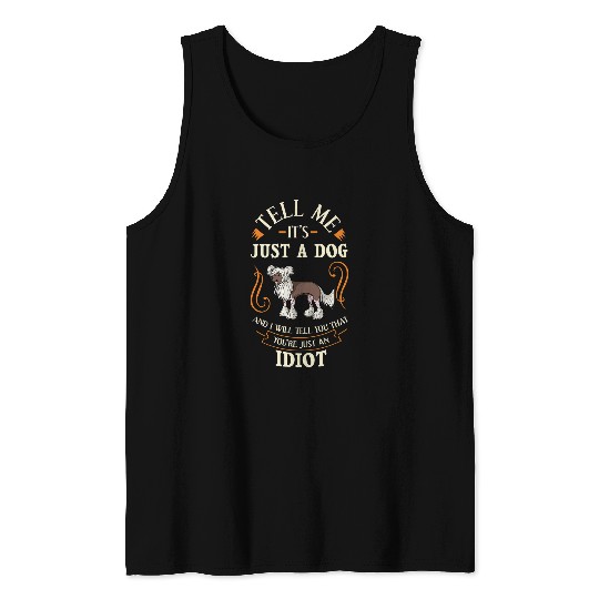 Chinese Crested Pet Powderpuff Dog Puppies Owner Lover 2 Tank Tops
