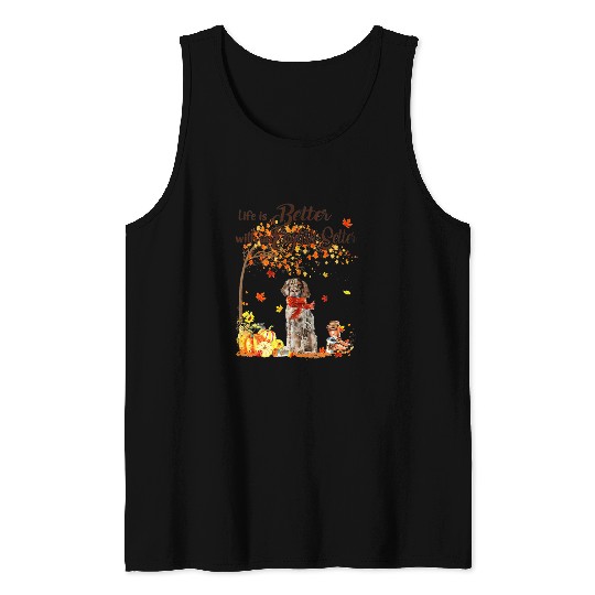 English Setter Pet English Setter Maple Tree Thanksgiving Day Cute Dog Fall Tank Tops